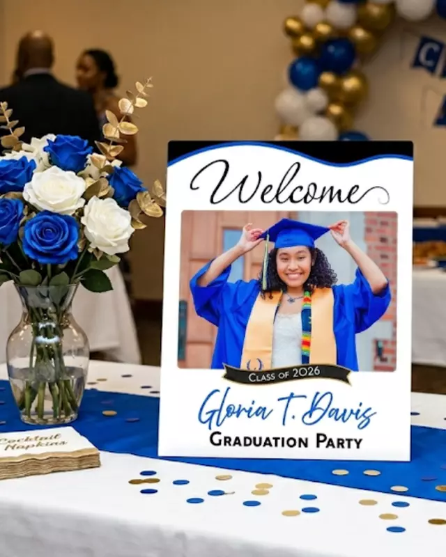 Summit Series Classic layout graduation party sign with personalized graduate name