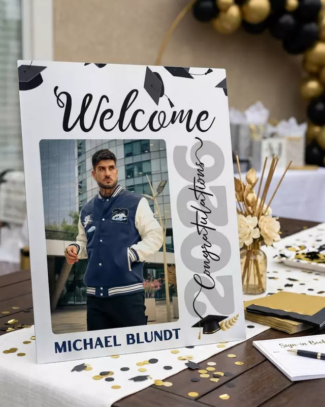 Summit Series Celebration layout graduation welcome sign in portrait orientation