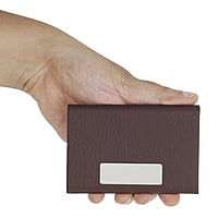 Classic Brown Leather Textured Cardholder