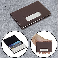 Classic Brown Leather Textured Cardholder