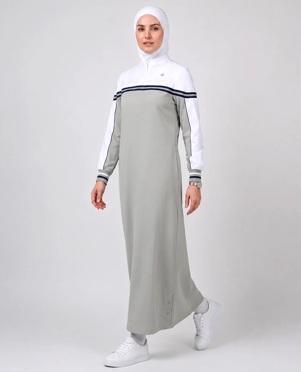 CLASSIC SAGE AND WHITE JILBAB