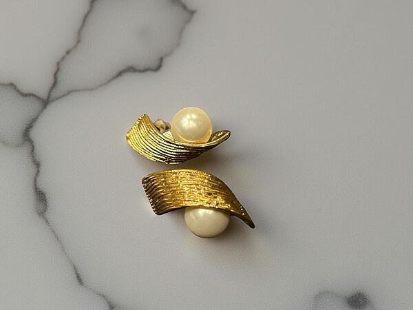 Classic Gold-Tone Faux Pearl Studs
