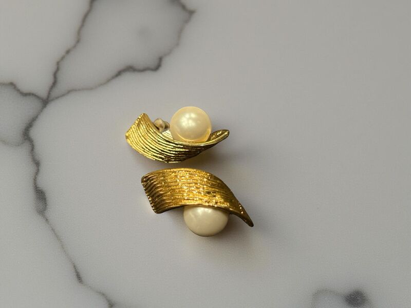 Classic Gold-Tone Faux Pearl Studs