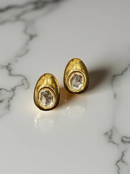 Classic Solitaire Look Office Earrings