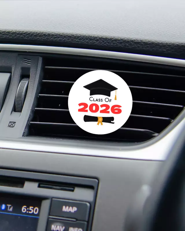 Summit Series Classic graduation car air freshener with customizable Class of 2026 design