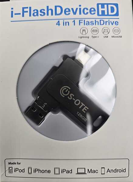 Cle USB 128 Go 4 En 1 Avec Connecteur USB Type A /Type C /Lightning / Micro USB
