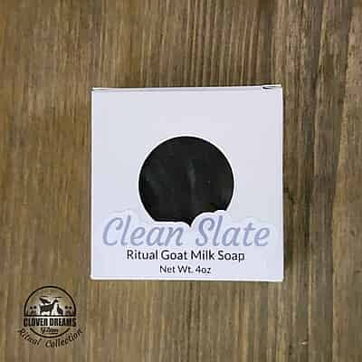 Clean Slate Ritual Goat Milk Soap Bar in its white window box
