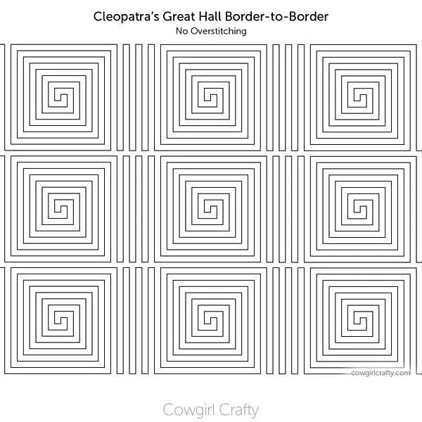 Cleopatra's Great Hall Geometric Border-to-Border | Modern Longarm Digital Quilting Pattern