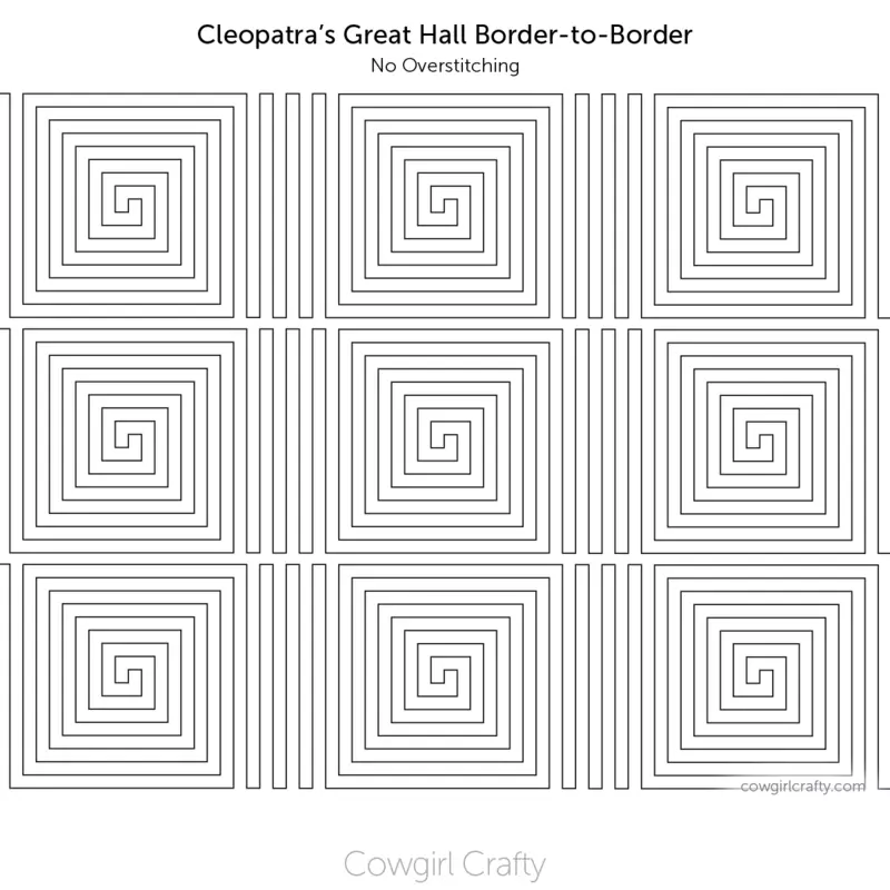 Cleopatra's Great Hall Geometric Border-to-Border | Modern Longarm Digital Quilting Pattern