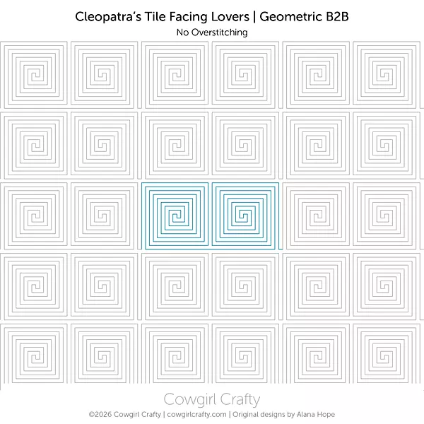 Cleopatra's Tile | Facing Lovers and Single Set | B2B | Modern Longarm Digital Quilting Pattern