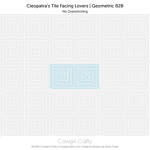 Cleopatra's Tile | Facing Lovers and Single Set | B2B | Modern Longarm Digital Quilting Pattern