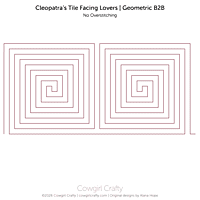 Cleopatra's Tile | Facing Lovers and Single Set | B2B | Modern Longarm Digital Quilting Pattern