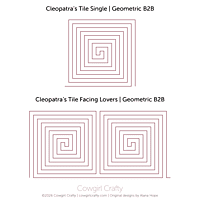Cleopatra's Tile | Facing Lovers and Single Set | B2B | Modern Longarm Digital Quilting Pattern