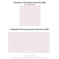 Cleopatra's Tile | Facing Lovers and Single Set | B2B | Modern Longarm Digital Quilting Pattern