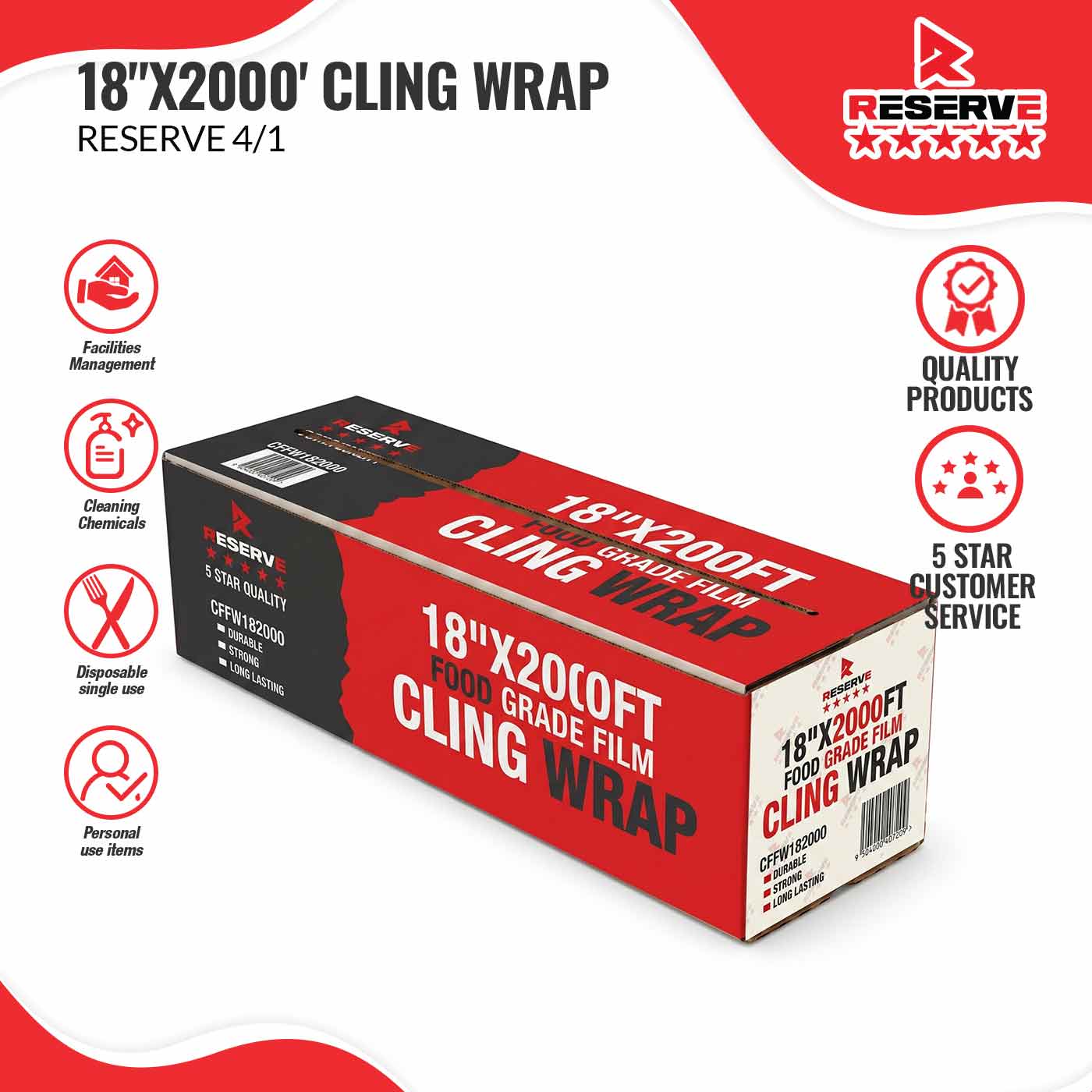 Cling Wrap RESERVE 18"x2000' 4/1