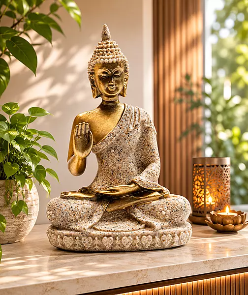 Large Golden Buddha Meditation Statue