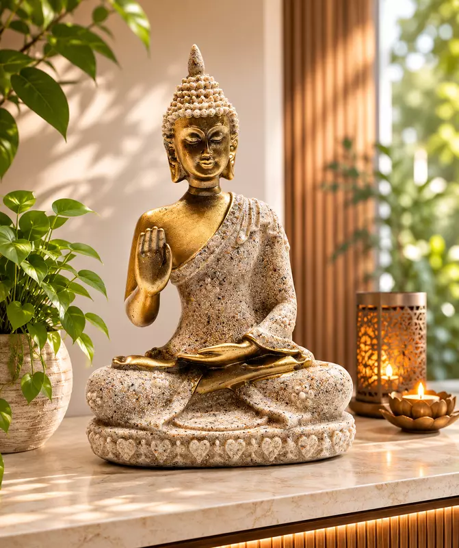 Large Golden Buddha Meditation Statue