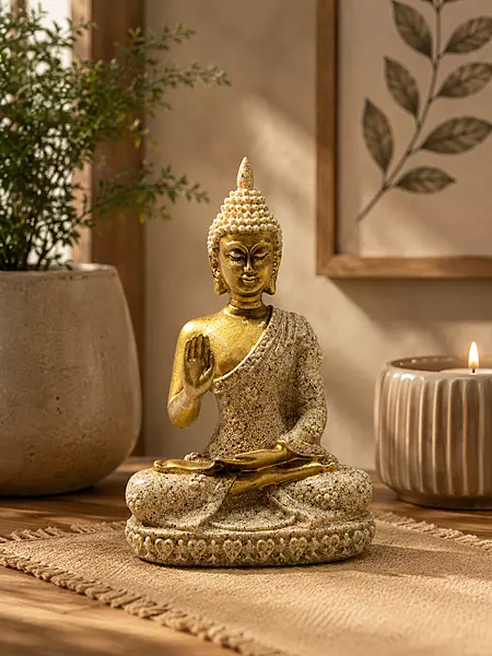 Medium Golden Buddha Meditation Statue