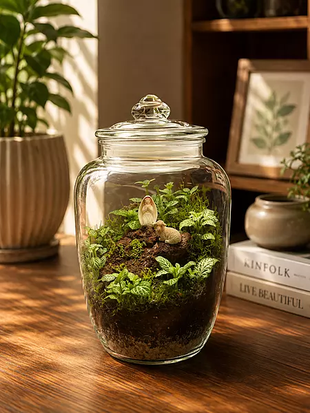 Sacred Garden Closed Terrarium – Mary & Lamb