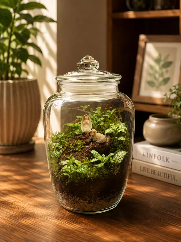 Sacred Garden Closed Terrarium – Mary & Lamb