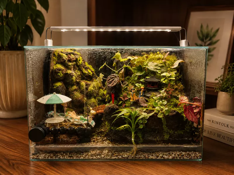 Living Waterfall Paludarium – Tropical Miniature Landscape