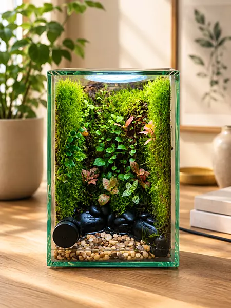 Vertical Living Wall Terrarium – Mini Indoor Green Garden