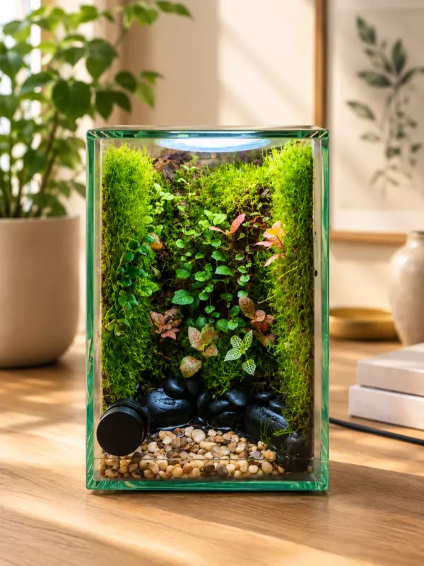 Vertical Living Wall Terrarium – Mini Indoor Green Garden