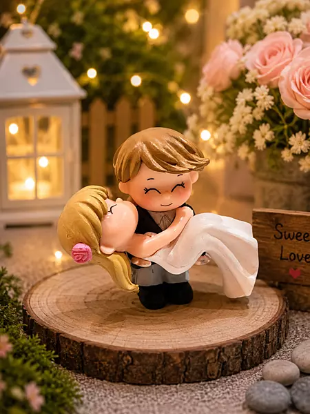 Sweet Love Wedding Couple Miniature Figurine – Terrarium Décor