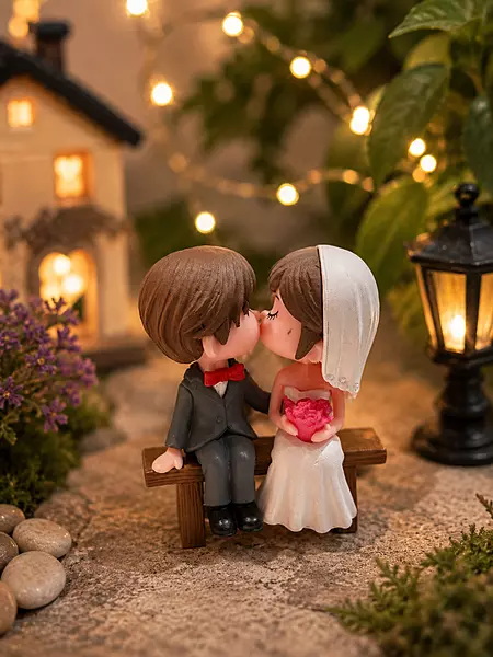 Sweet Love Wedding Couple Miniature Figurine
