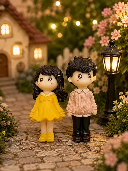 Cute Standing Couple Miniature Figurines – Terrarium Décor