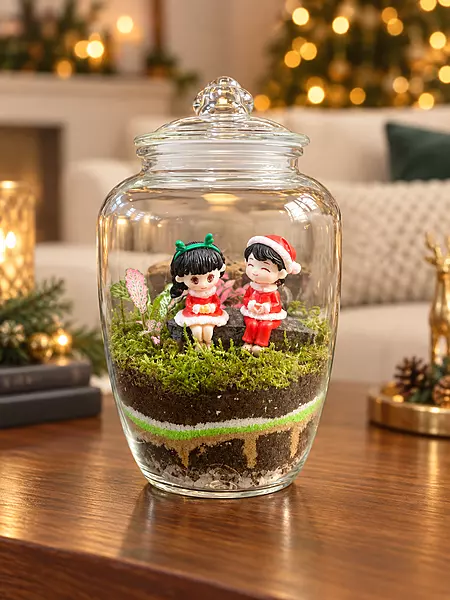 Christmas Together Glass Terrarium