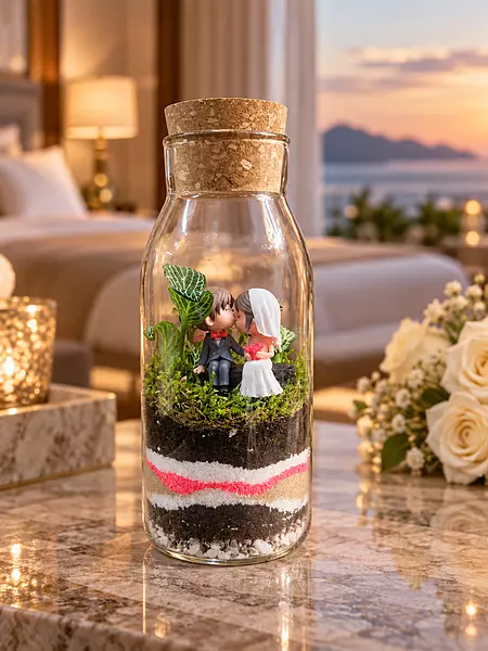 Bride & Groom Glass Terrarium