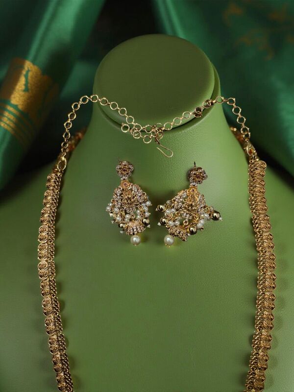 Coin Lakshmi Haram with pearls