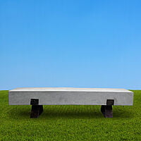 MMA Concrete Bench With Metal Leg
