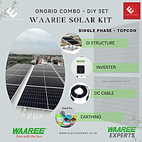 WAAREE  3 KW On Grid  Bifacial Topcon DCR Solar Kit