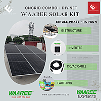 WAAREE 3.4KW On Grid Bifacial Topcon DCR Solar Kit