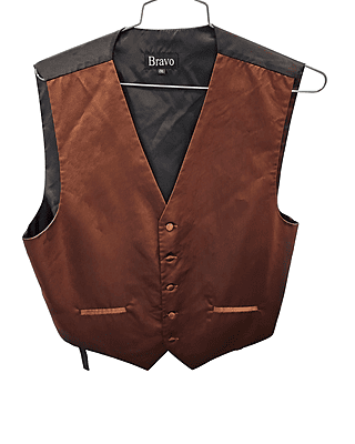 Brown Satin Vest-XL