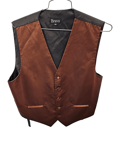Brown Satin Vest-XL