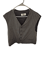 Black and White Vertical Striped Vest