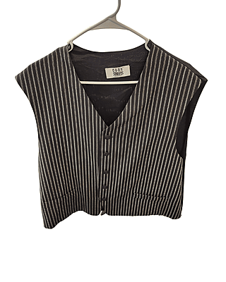 Black and White Vertical Striped Vest