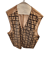 Brown Plaid on Tan Vest