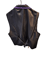 Black Brocade Vest w/Shawl Collar
