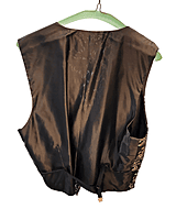 Black and Silver Brocade Vest