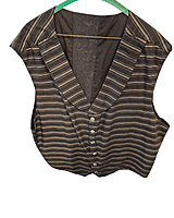 Black and Grey Striped Vest