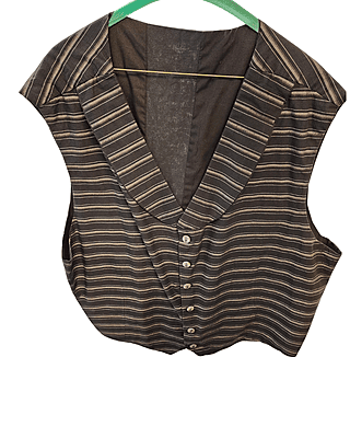 Black and Grey Striped Vest