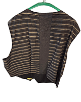 Black and Grey Striped Vest