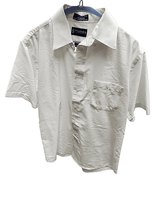 White Short Sleeve Button Up