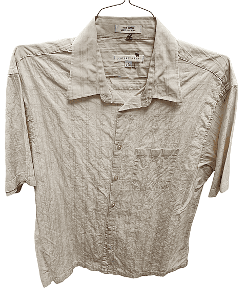 Cream Striped Button Up Shirt