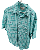 Teal and Blue Checkered Shirt