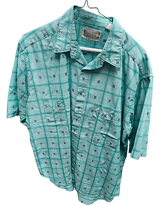 Teal and Blue Checkered Shirt